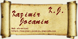 Kazimir Jočanin vizit kartica